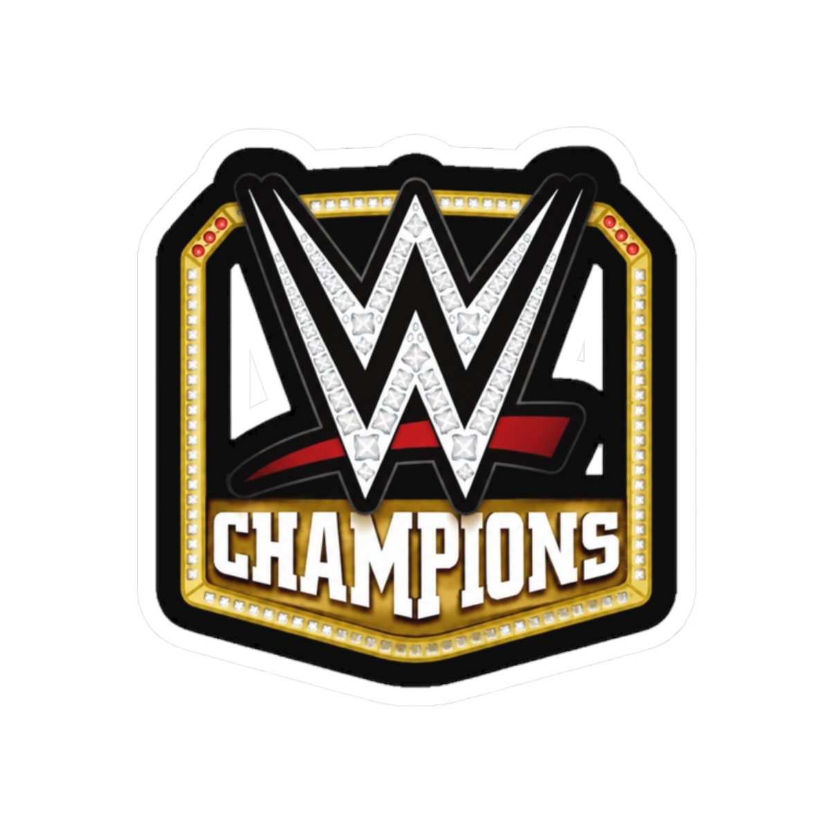 WWE World Heavyweight Champion Logo Sticker - alternate angle 3, merchandise