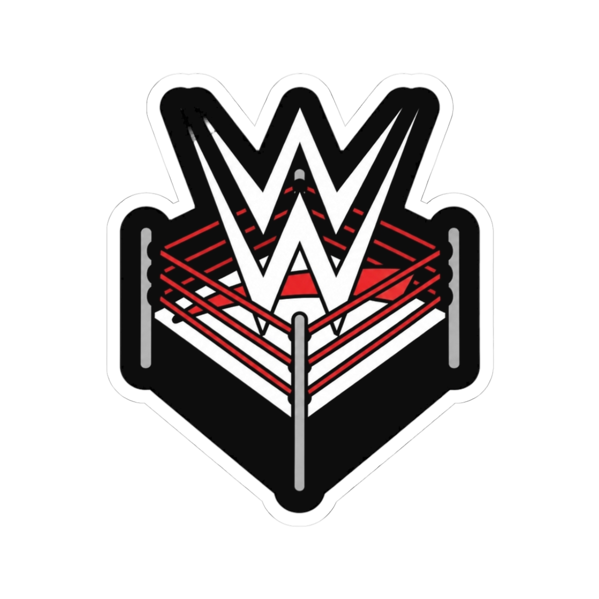 Classic WWE Wrestling Ring Logo Sticker