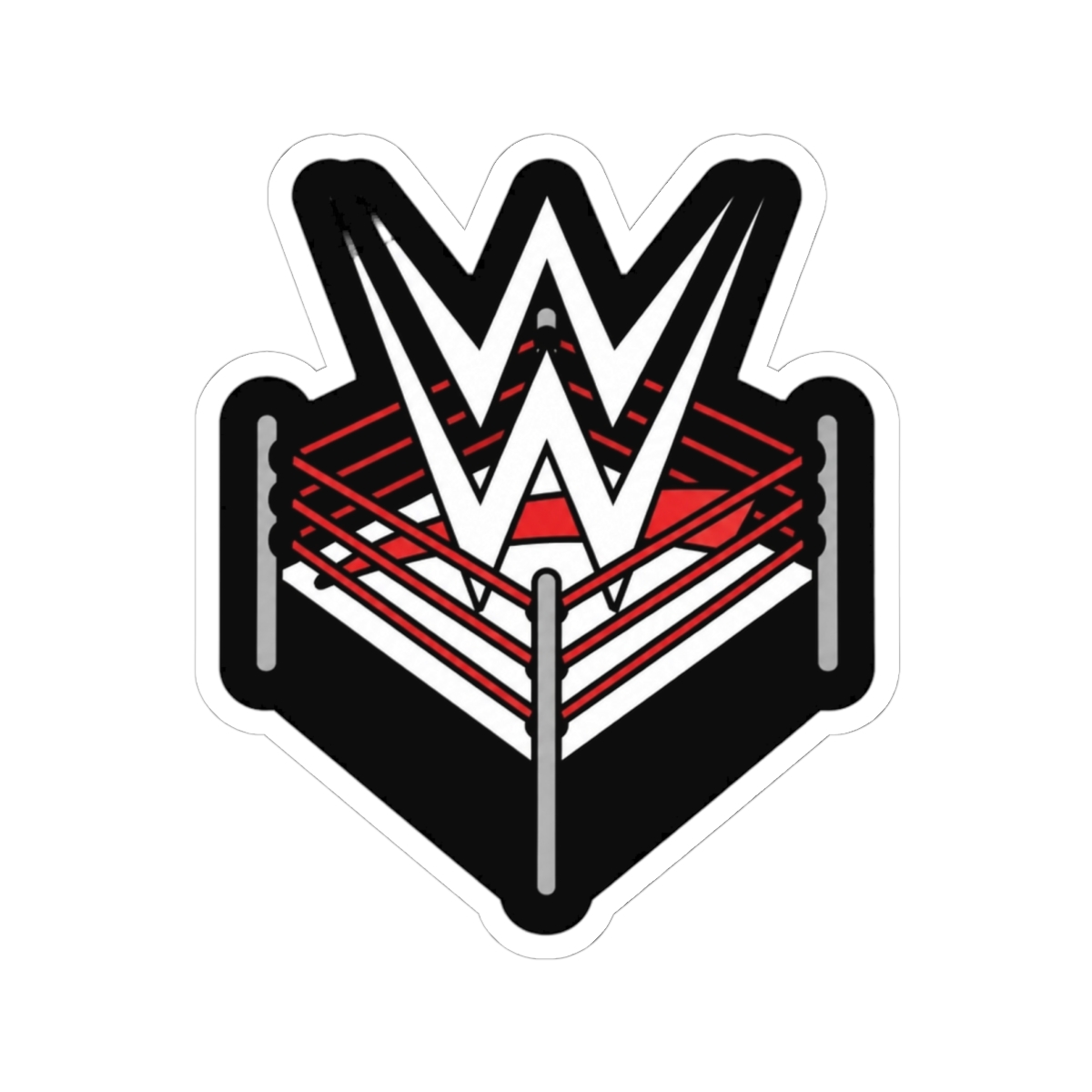 Classic WWE Wrestling Ring Logo Sticker