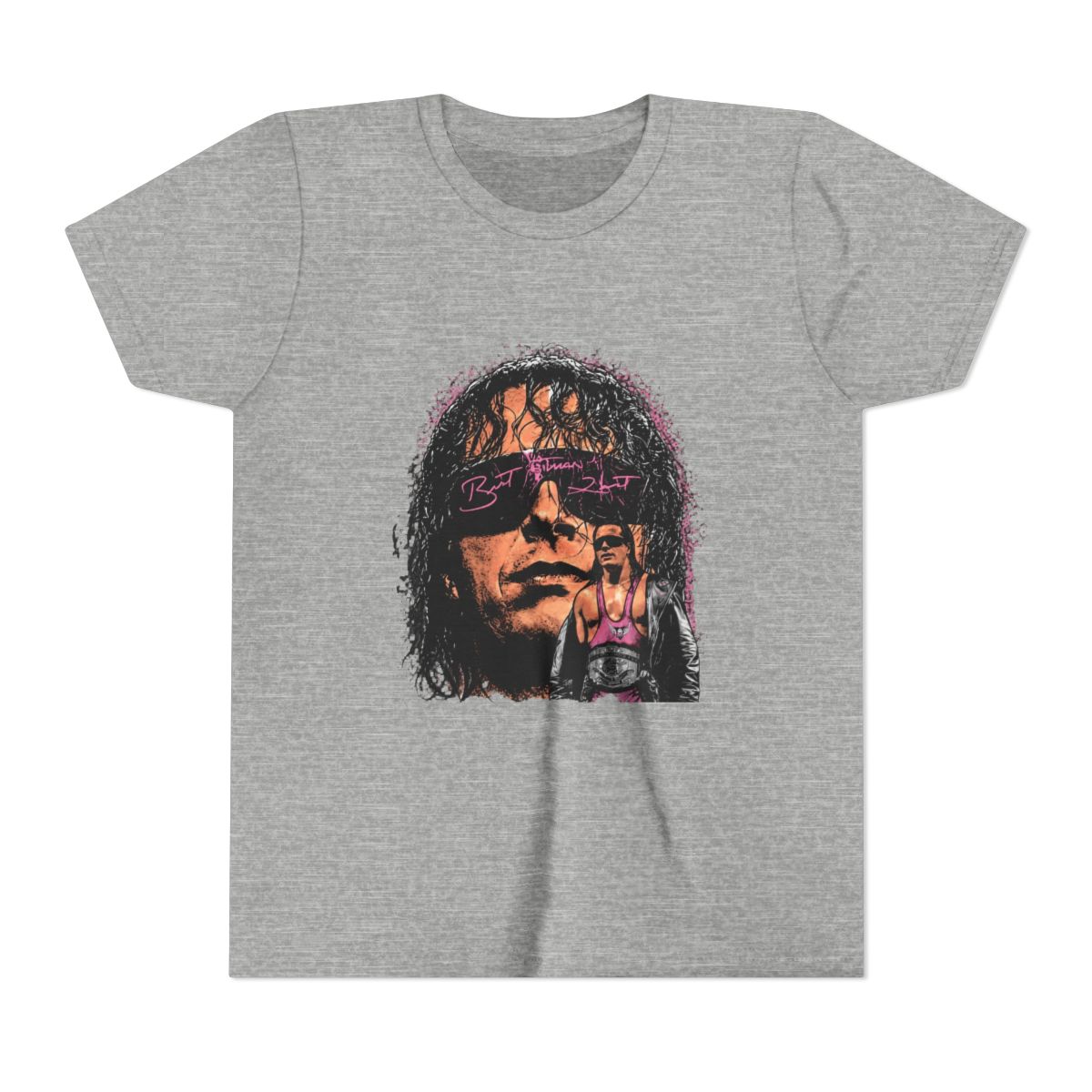 Bret Hart WWE Signature Kids T Shirt - alternate angle 5, merchandise