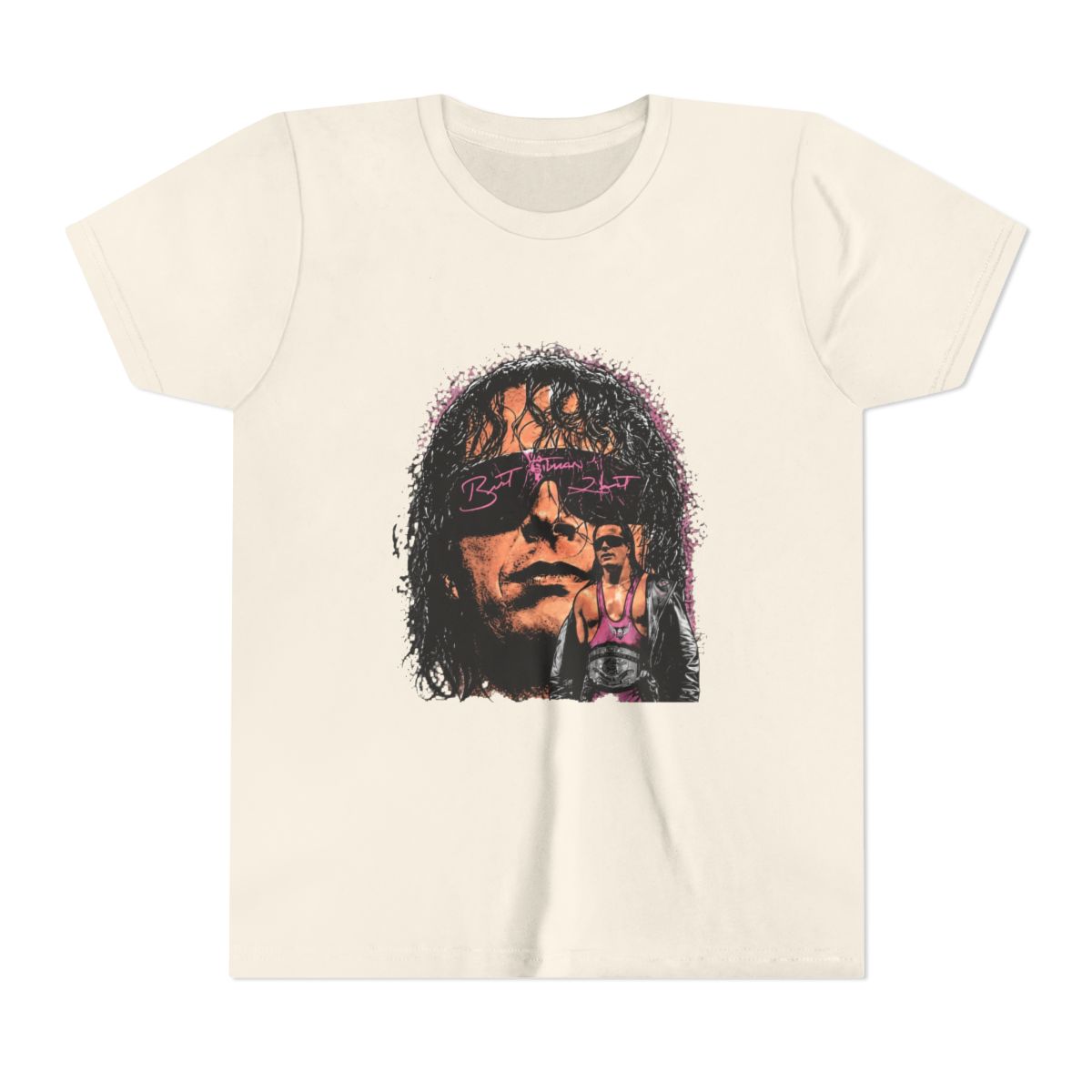 Bret Hart WWE Signature Kids T Shirt - alternate angle 3, merchandise