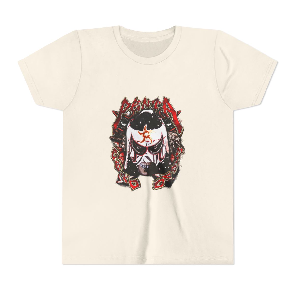Penta El Zero Miedo – WWE Inspired Lucha Mask Design Kids T Shirt - alternate angle 3, merchandise