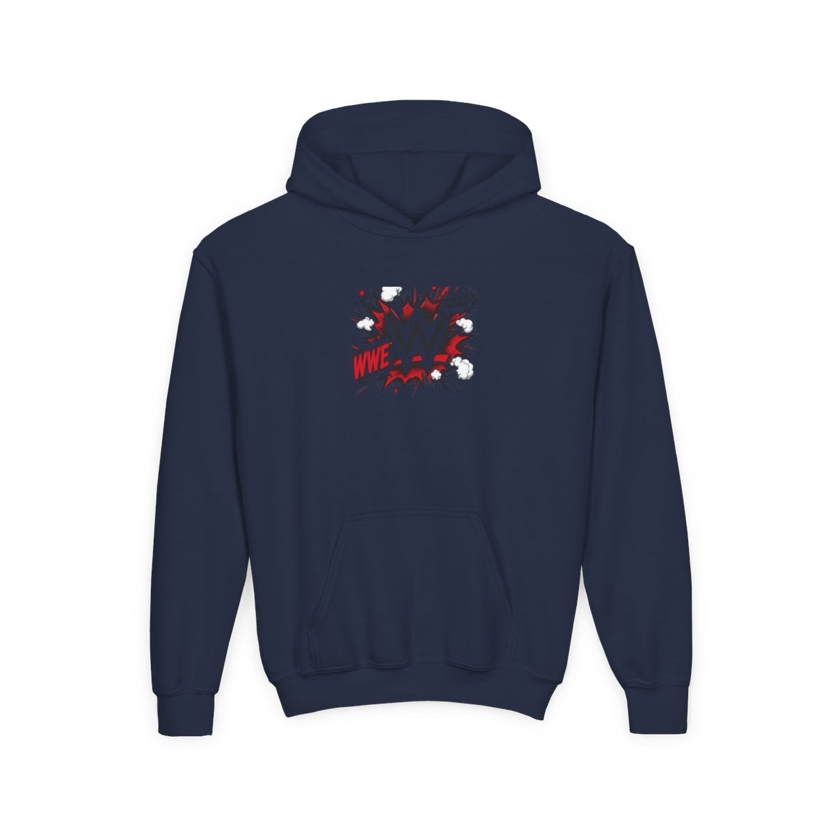 WWE " in bold, dynamic font at the side. " Kids Hoodie - alternate angle 3, merchandise